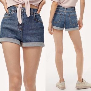 Aritzia Wilfred Jovovich Denim High-Waisted Shorts